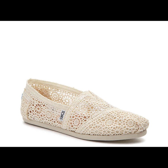Toms Cream Crochet Slip On - Picture 2 of 8